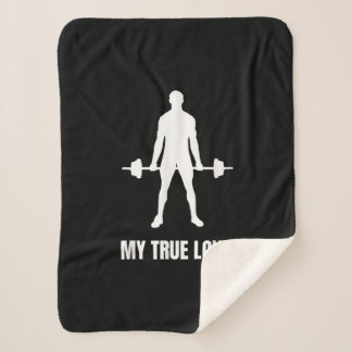 Mens Weightlifter Barbell Training Workout Outfit Sherpa Blanket