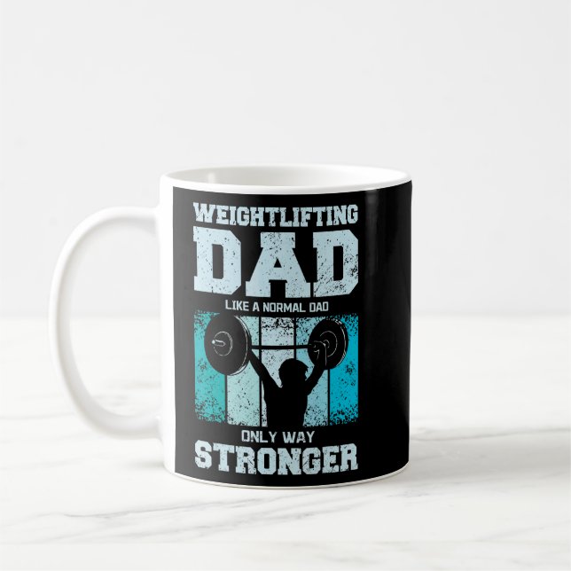 Mens Weightlifting Father Gym Dad  Coffee Mug (Left)