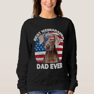 Mens Weimaraner Dad American Flag Weim Weimaraner  Sweatshirt