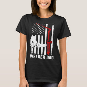 Mens Welder Dad Welding Torch Patriotic American U T-Shirt