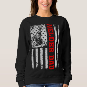 Mens Welding Vintage Usa American Flag Welder Dad Sweatshirt