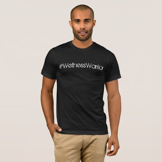 Mens #WellnessWarrior Black Basic Tee (Front Full)
