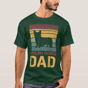 Mens Welsh Corgi Dad Vintage Dog Dogs Paw Paws Dog T-Shirt