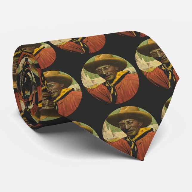 Mens Western Rodeo Cowboy Necktie (Rolled)