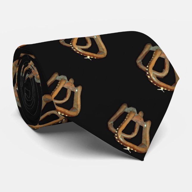 Mens Western Saddle Stirrup Print  Neck Tie (Rolled)