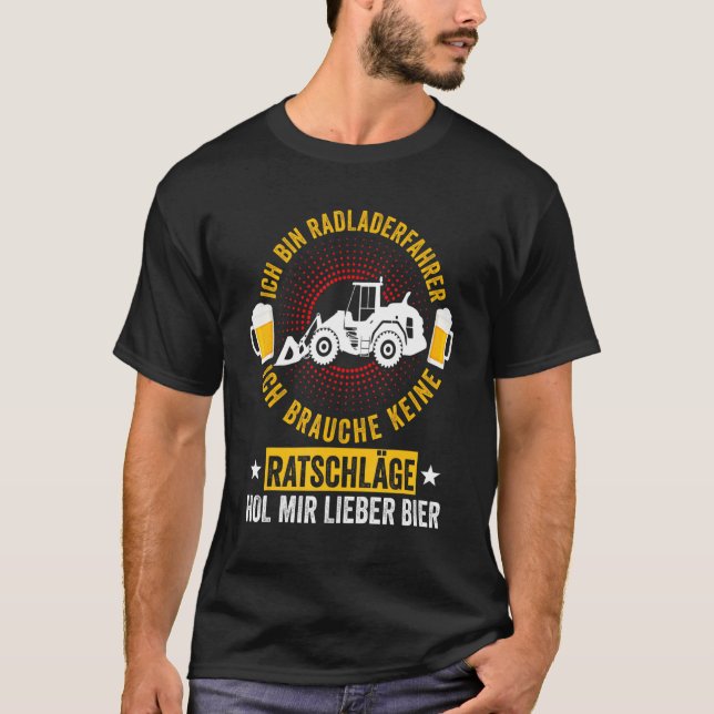 Mens Wheel Loader Construction Worker Construction T-Shirt (Front)