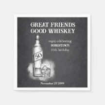 Men's Whiskey Themed Sketch Style 50th Birthday