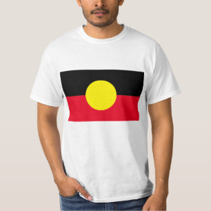 mens white Aboriginal flag shirt