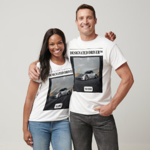 Men's White and Black Designated Driver T-Shirt