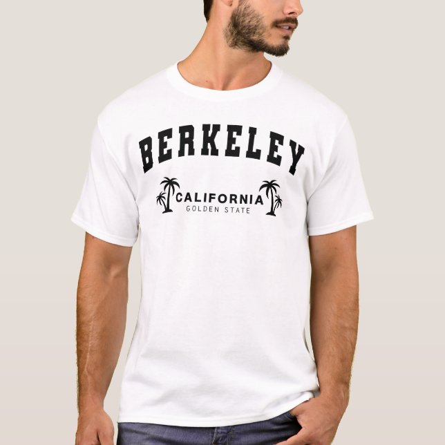 Men's White Berkeley, California, Golden State T-Shirt (Front)