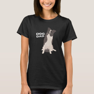 Mens White & Blue Merle Border Collie Dog Dad Man T-Shirt