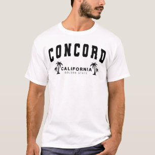 Men's White Concord, California, Golden State T-Shirt