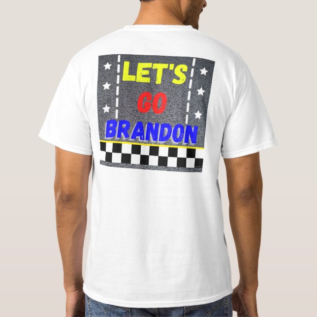 Men's White Let's Go Brandon T-Shirt (Back)