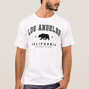 Men's White Los Angeles - Grizzly Bear Design T-Shirt
