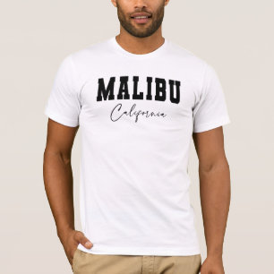Men's White Malibu, California T-Shirt