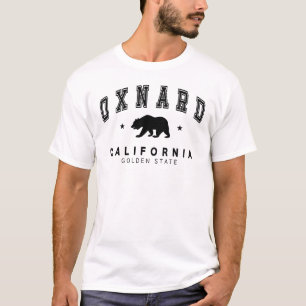 Men's White Oxnard - Grizzly Bear Design T-Shirt