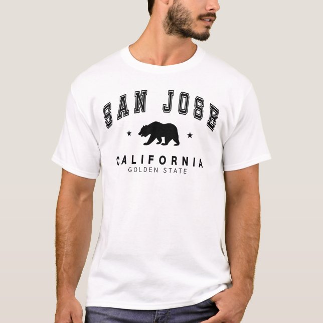 Men's White San Jose - Grizzly Bear Design T-Shirt (Front)