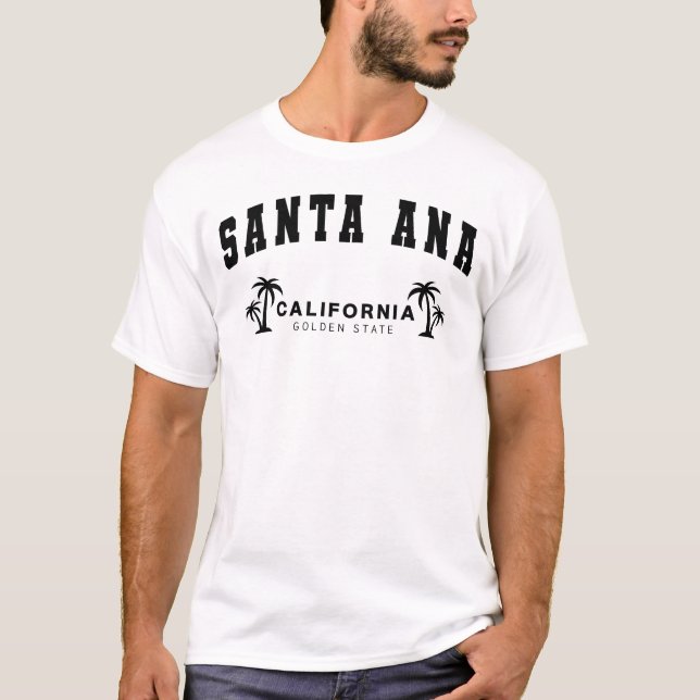 Men's White Santa Ana, California T-Shirt (Front)