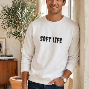 Men's White Soft Life Crewneck Sweatshirt Minima