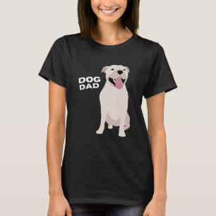Mens White Staffordshire Bull Terrier Dog Dad Man T-Shirt