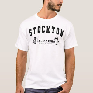 Men's White Stockton, California, Golden State T-Shirt