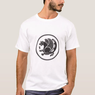 Men's White T-Shirt w. Sassanian Seal - Loose Fit