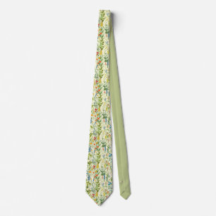 Men's Wildflower Floral Wedding Tie Groom