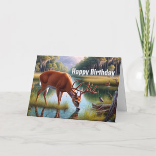  Men's Wildlife Deer Birthday  Greeting Card
