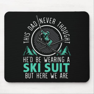 Mens Winter Skiing Skier Mountain Mouse Mat