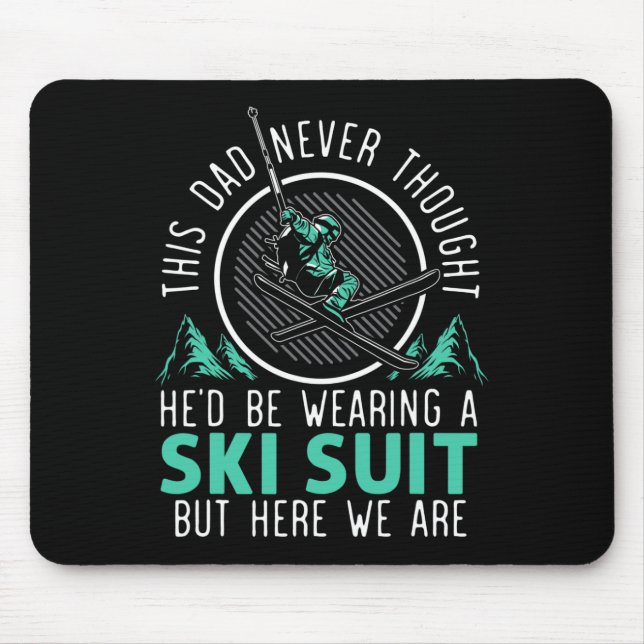 Mens Winter Skiing Skier Mountain  Mouse Mat (Front)