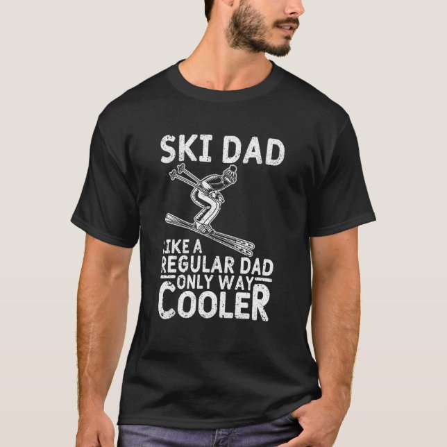 Mens  Winter Sports Daddy Skiing Father's Day Skie T-Shirt (Front)