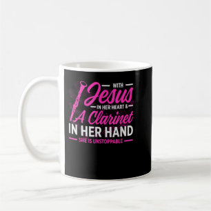 Mens With Jesus In Her Heart _ A Clarinet In Hand Coffee Mug