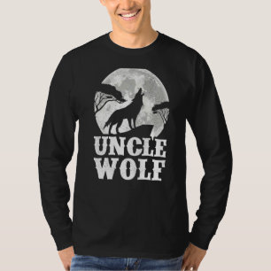 Mens Wolves Howling At The Moon Uncle Wolf Father T-Shirt