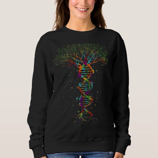 Men's Woman's Graphic Tree Of Life Dna Fun Sweatshirt (Front)