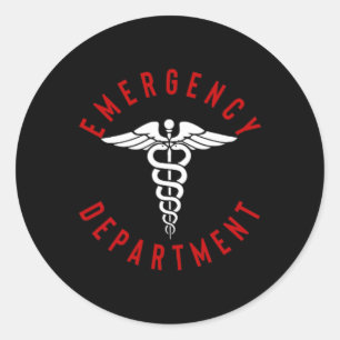 Mens Women Emergency Department 2 Sided Retro Er N Classic Round Sticker