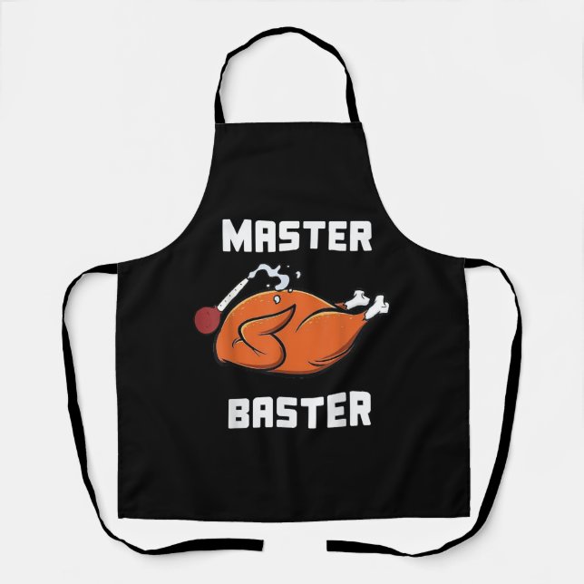 Mens Women Master Baster Funny Turkey Baster Thank Apron (Front)