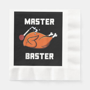 Mens Women Master Baster Funny Turkey Baster Thank Napkin