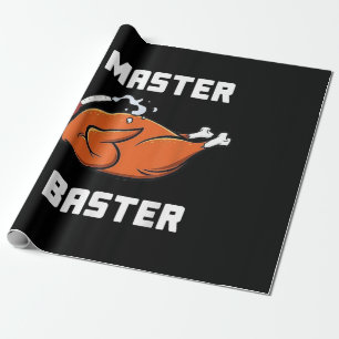 Mens Women Master Baster Funny Turkey Baster Thank Wrapping Paper