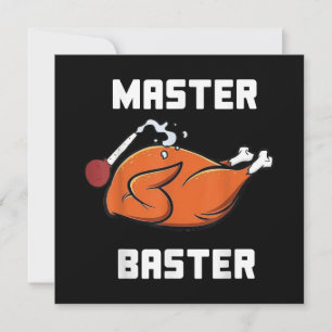 Mens Women Master Baster Funny Turkey Baster Thank You Card