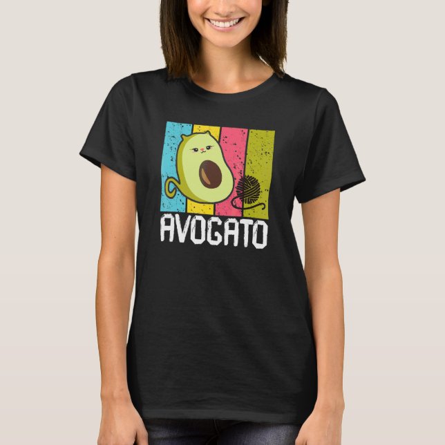 Mens Womens Avogato Cat Avocado Aguacate  Retro T-Shirt (Front)