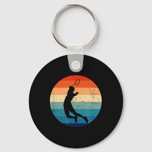 Mens Womens Badminton Player, Shuttle Badminton Key Ring