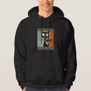 Mens Womens Black Cat Coffee Vintage Halloween Hoodie