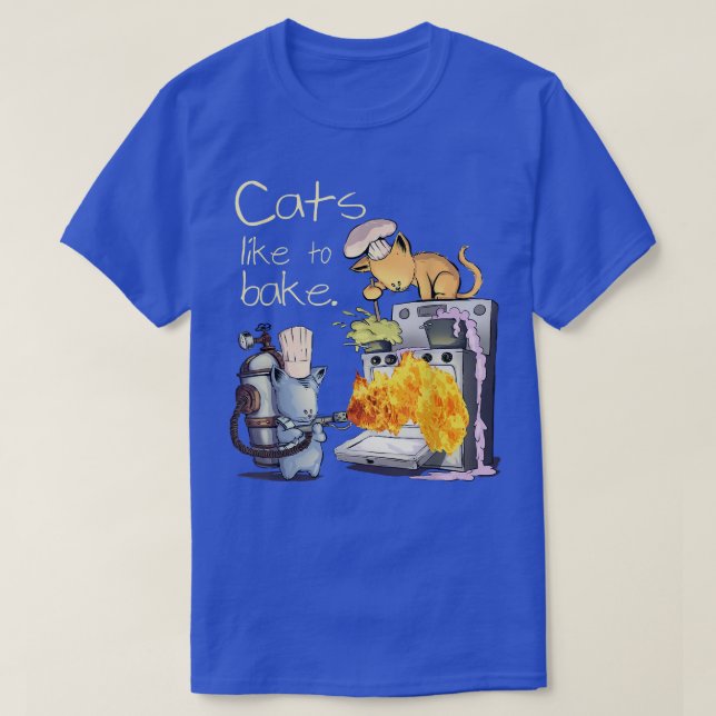 Men's Women's Cats like to bake Chef Funny Cat  T-Shirt (Design Front)