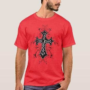 Mens Womens Christian Cross Biker Motorcycle Gear T-Shirt