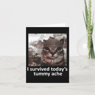 Mens Womens I Survived Today's Tummy Ache Groovy F Card