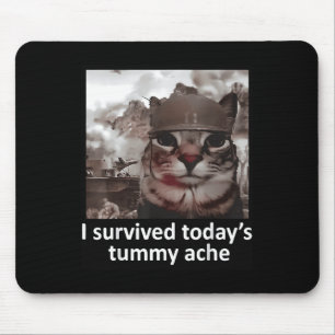 Mens Womens I Survived Today's Tummy Ache Groovy F Mouse Mat