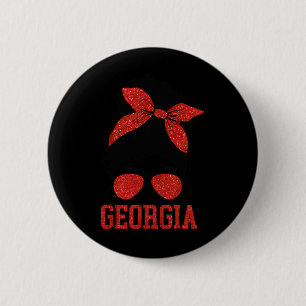 Mens Womens Kids Georgia Messy Bun Varsity Vintage 6 Cm Round Badge