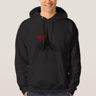 Men's Women's Kids Paris France Eiffel Tower Graph Hoodie