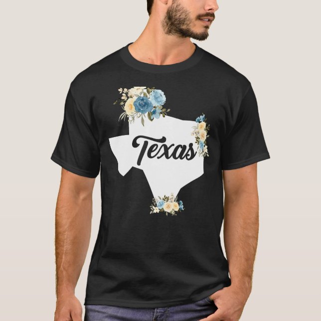 Mens Womens Kids Texas Home State Map Pride Flower T-Shirt (Front)