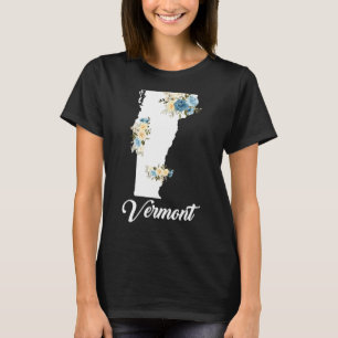 Mens Womens Kids Vermont Home State Map Pride Flow T-Shirt